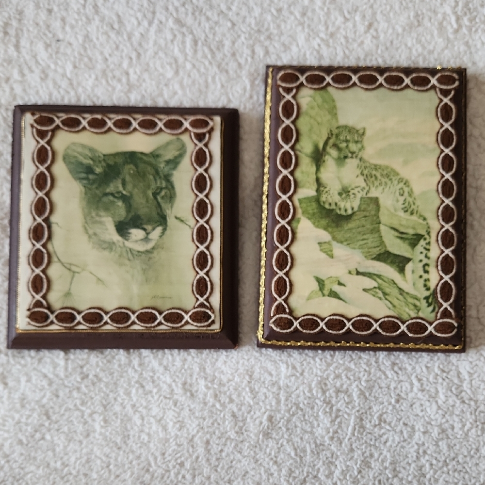 Phil Prentice Wild Cat Wooden Art Plaques